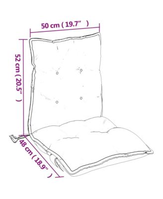 Lowback Chair Cushions 6 pcs Navy Blue Oxford Fabric