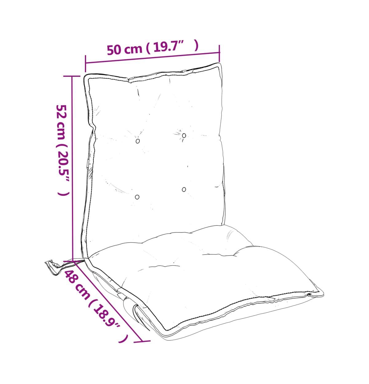 Lowback Chair Cushions 6 pcs Navy Blue Oxford Fabric