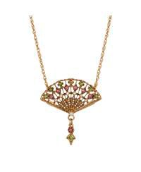 Crystal Fan Pendant Necklace