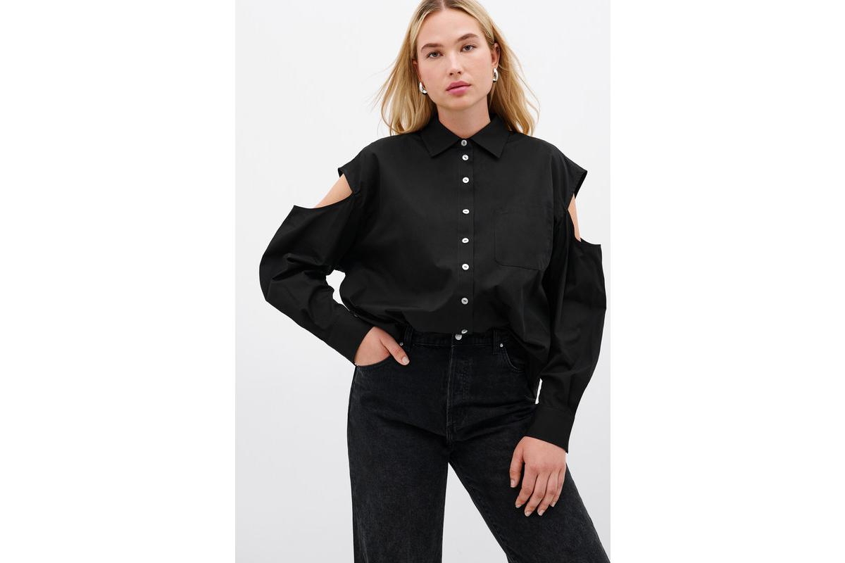 Women's Downtown Boyfriend Shirt - Black