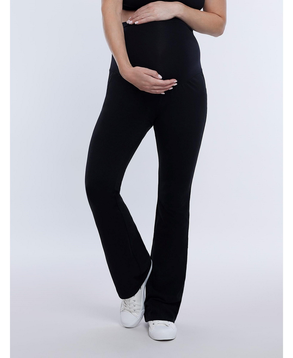 Maternity Secret Fit Over the Belly Full Length Flare Leggings - Motherhood - Heather grey