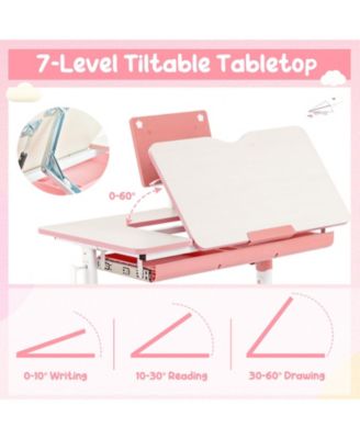 Height-Adjustable Kid's Study Desk and Chair Set