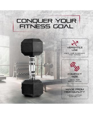 Hex Dumbbells Strength Training Workout Equipment Set, 25 lbs