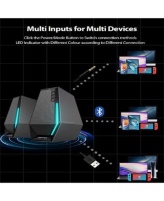 G1500 Computer Speakers, Hecate Gaming Speakers with RGB, Bluetooth 5.3, Black