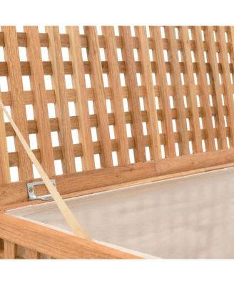 Laundry Chest 30.5&amp;quot;x14.8&amp;quot;x18.3&amp;quot; Solid Wood Walnut