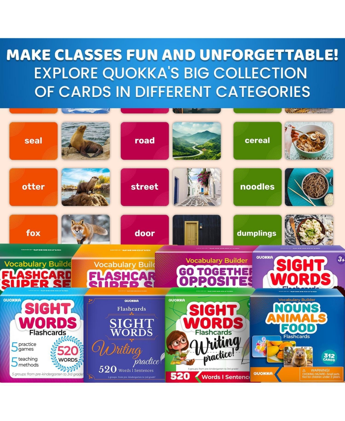 Quokka Flash Cards for Kids and Adults – Large Preschool Flash Cards for Speech Therapy, Aba Therapy, Esl Teaching, Early Childhood Education
