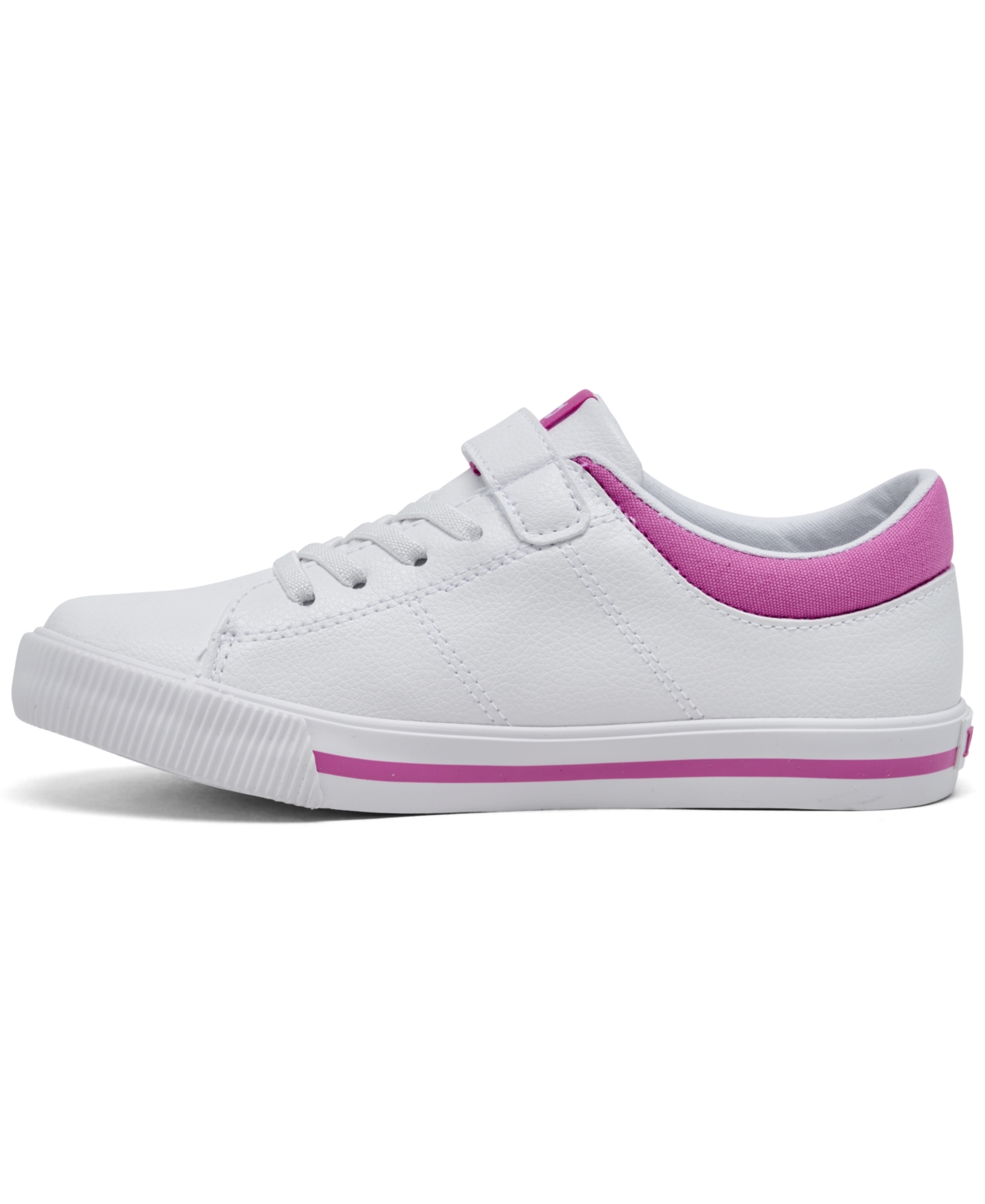 Polo Ralph Lauren Big Girls Elmwood Casual Sneakers From Finish Line In White,pink