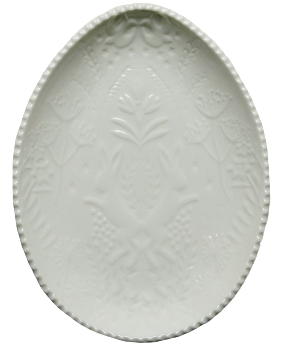 Tableau Egg Relief Plate, Set Of 4 In White