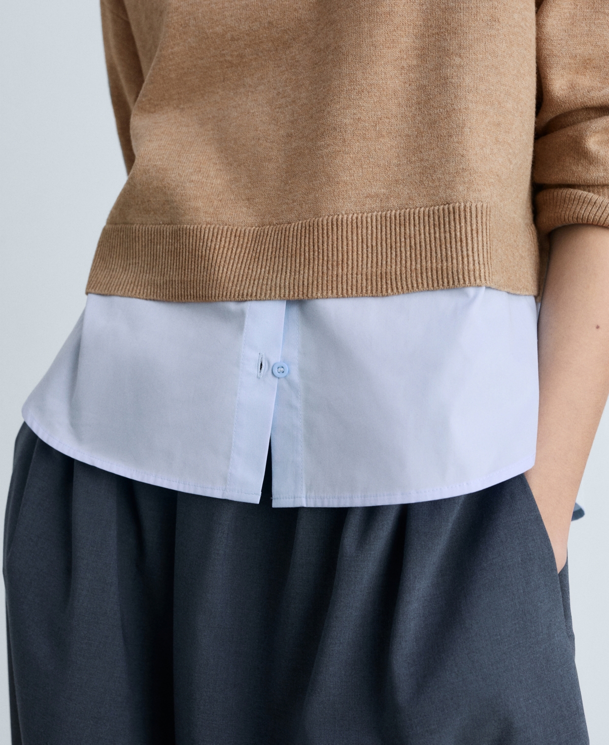MANGO WOMEN'S COMBINED KNITTED SWEATER 