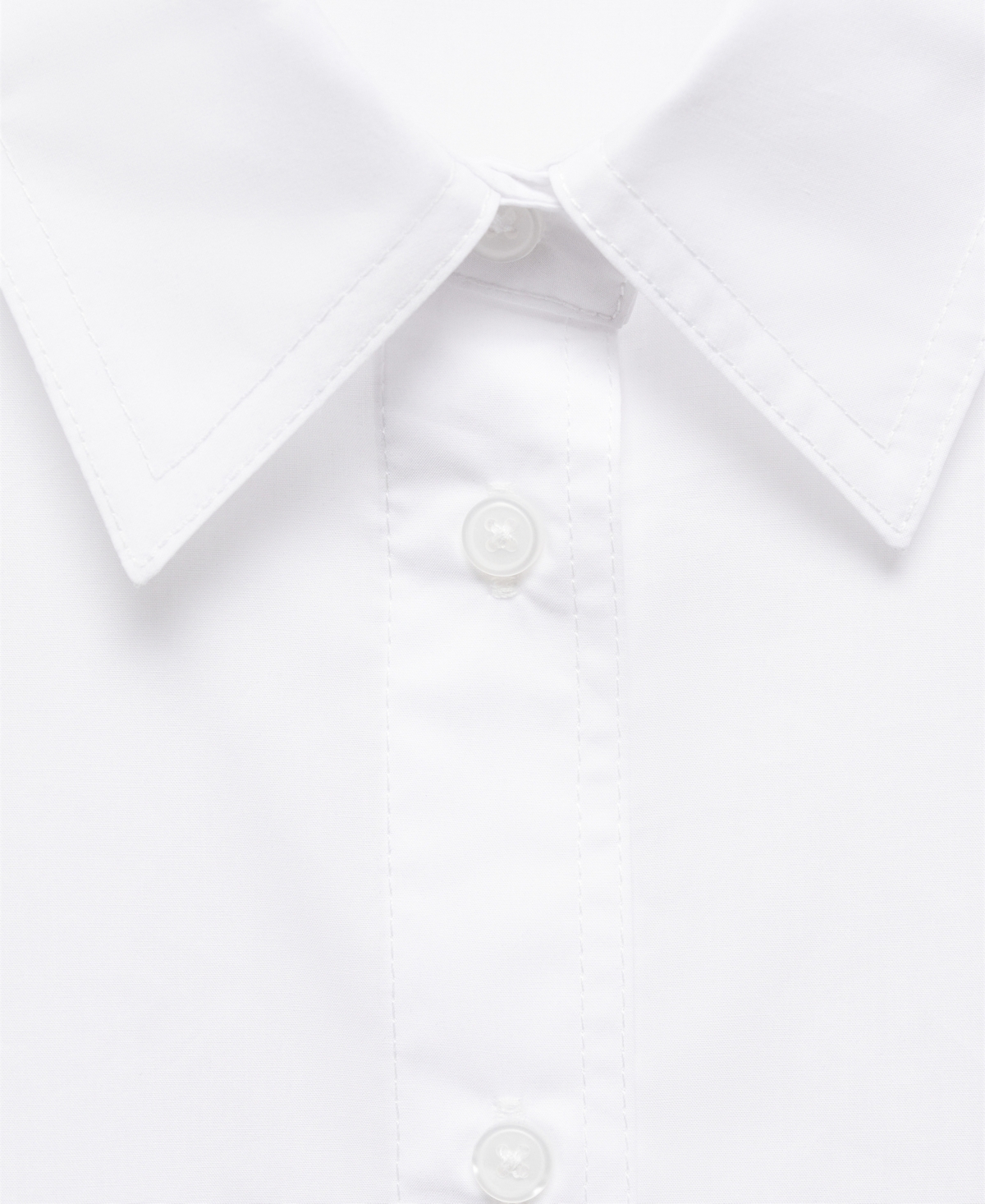 Shop Mango Women's Cotton Crop Shirt In Off White