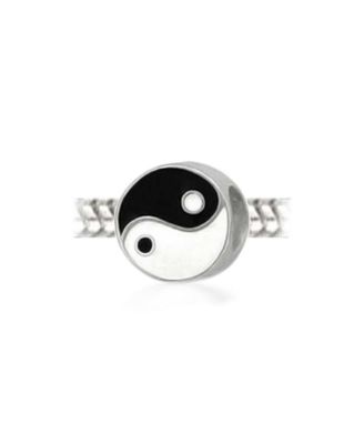 Yin Yang Charm Bead Sterling Silver European Bracelet - Black & White Balance