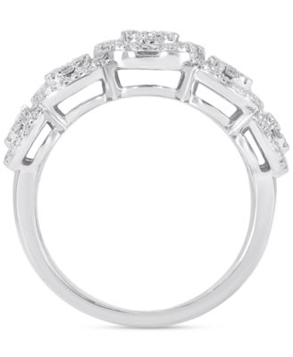 Diamond Cluster Statement Ring (3/4 ct. t.w.) in 14k White Gold