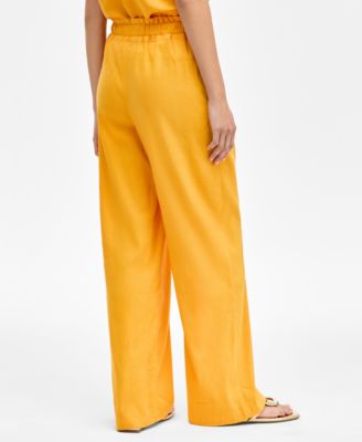 Women's Linen Paperbag-Waist Pants, Created for Macy's