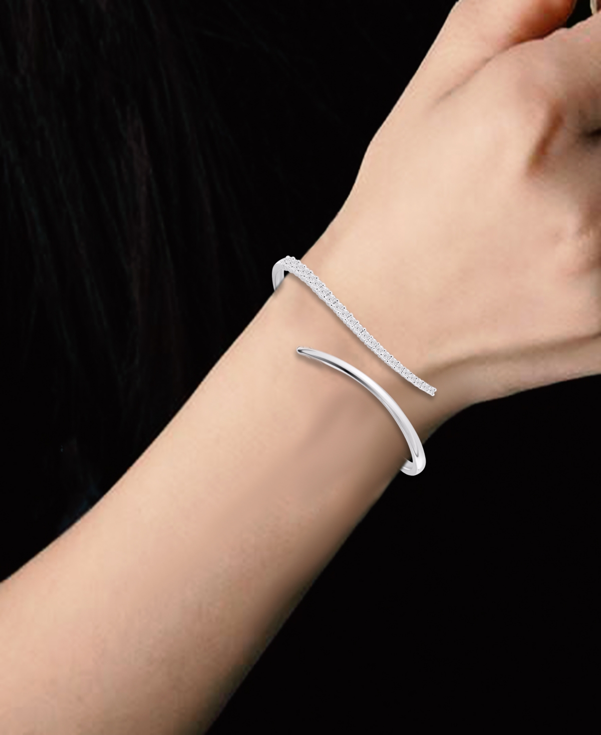 Macy's Diamond Open Bangle Bracelet (1-1/2 Ct. T.w.) In 14k White Gold