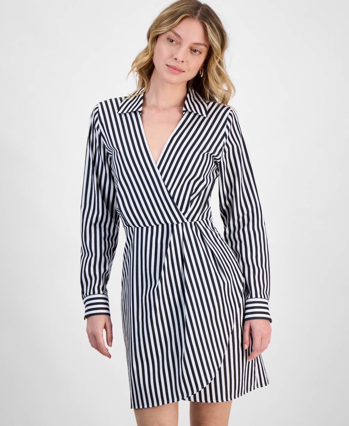 Hugo Boss Women's Cotton Striped Collared Sheath Dress In Open