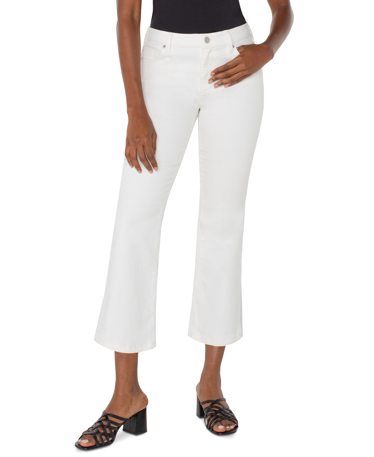 Petite Hannah Cropped Flare Jeans - White