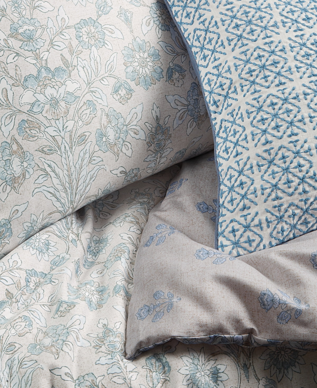 Charter Club Embroidered Tiles Decorative Pillow, 20" X 20", Exclusively At Macy's In Ocean