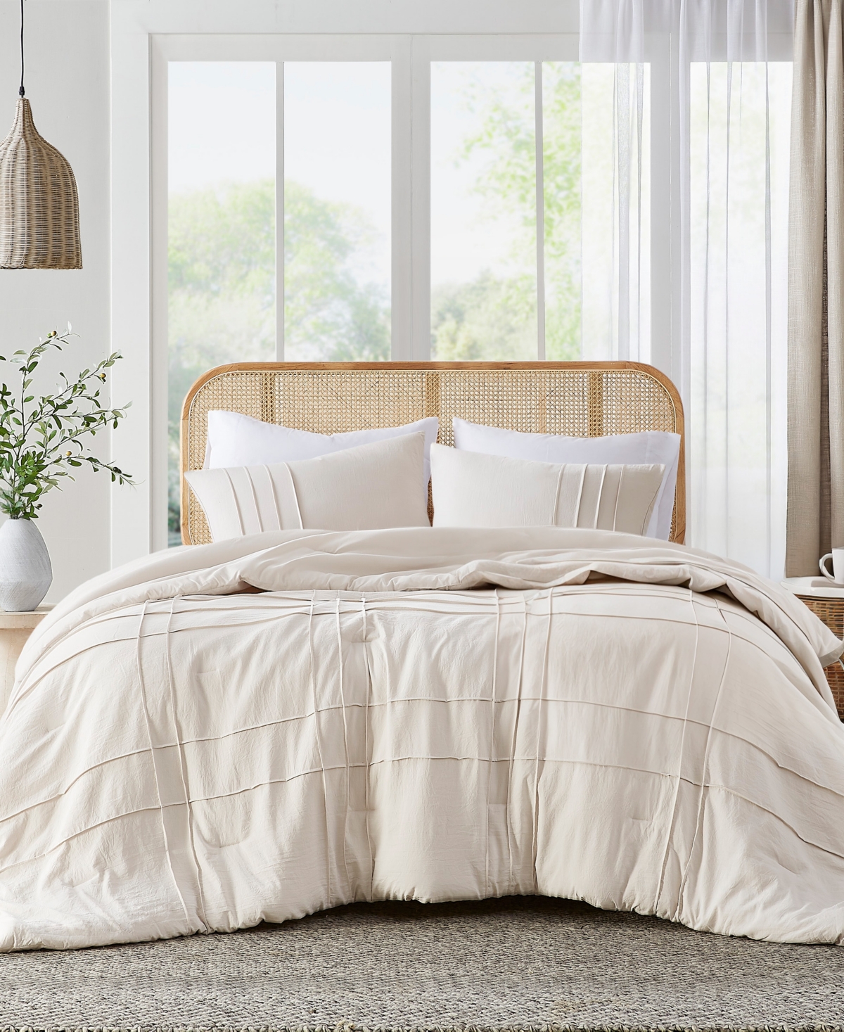 510 Design Porter Pleated 3-pc. Duvet Cover Set, California King In Neutral