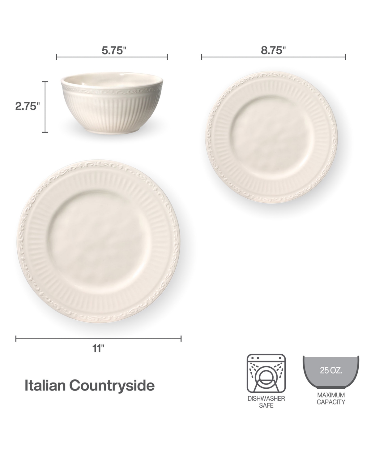 Mikasa Italian Countryside 12-Pc. Melamine Dinnerware Set, Service for 4