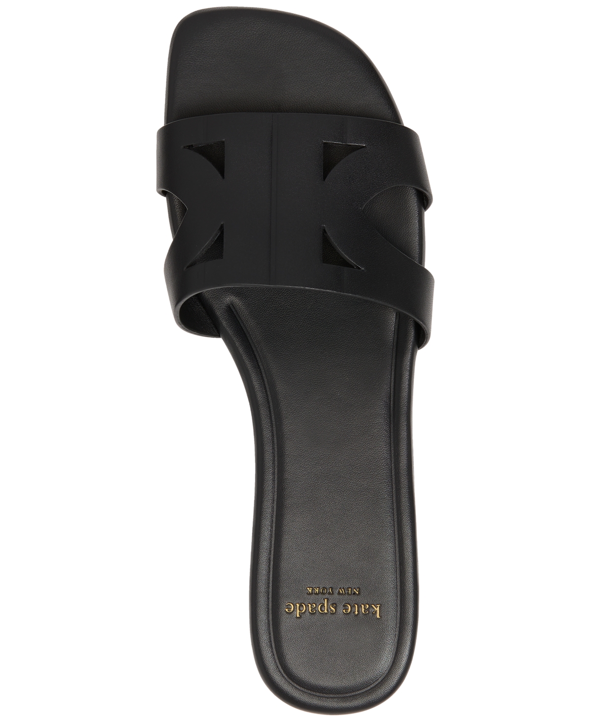 Kate Spade New York Duo Smooth Leather Slide Sandal In Black