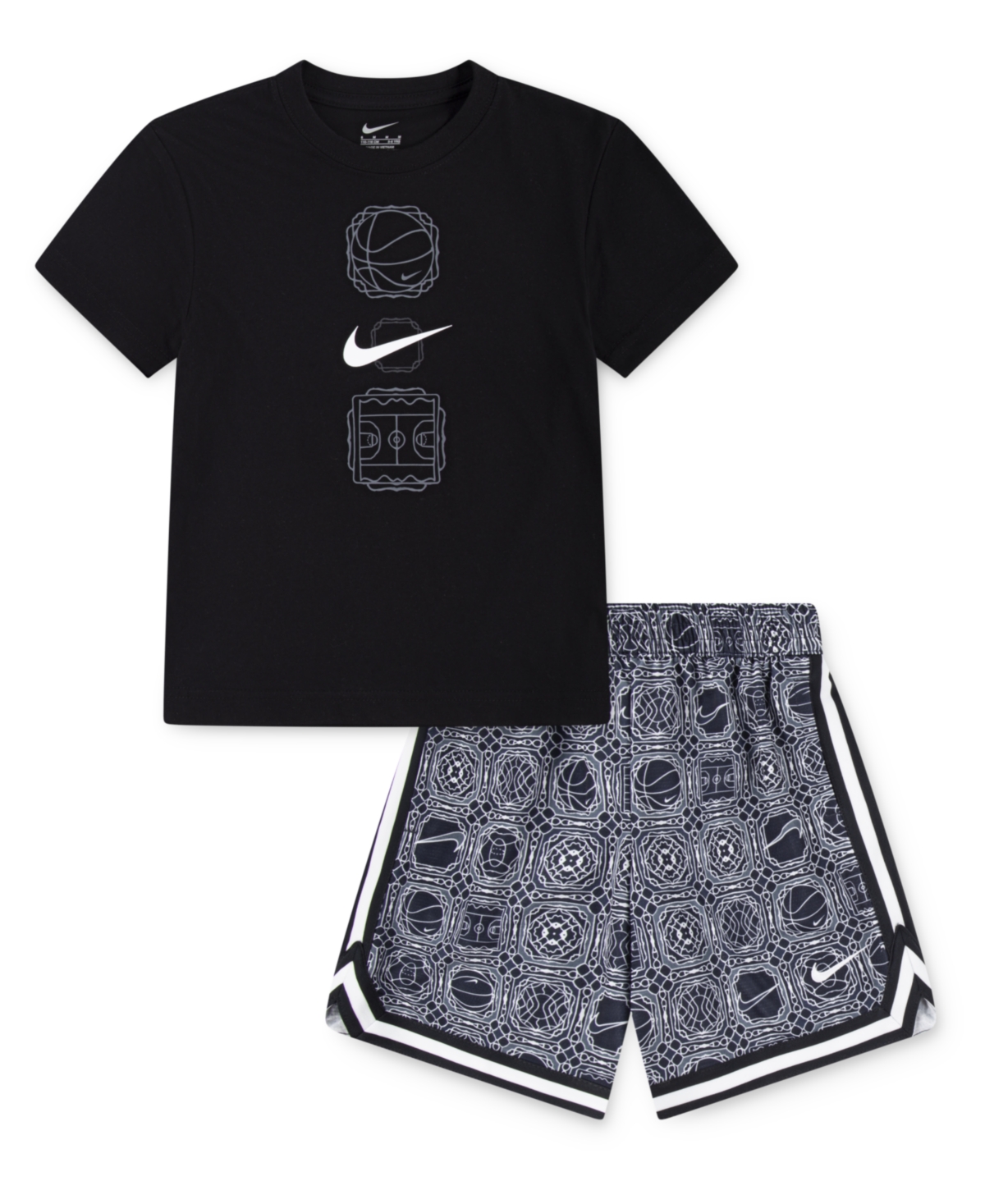 Nike Little Boys 2-piece Dna 24 Dri-fit T-shirt And Shorts Set In Black