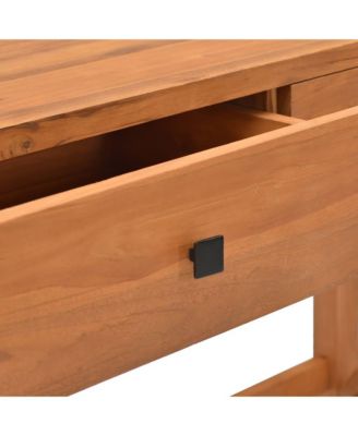 Desk with 2 Drawers 39.4"x15.7"x29.5" Teak Wood