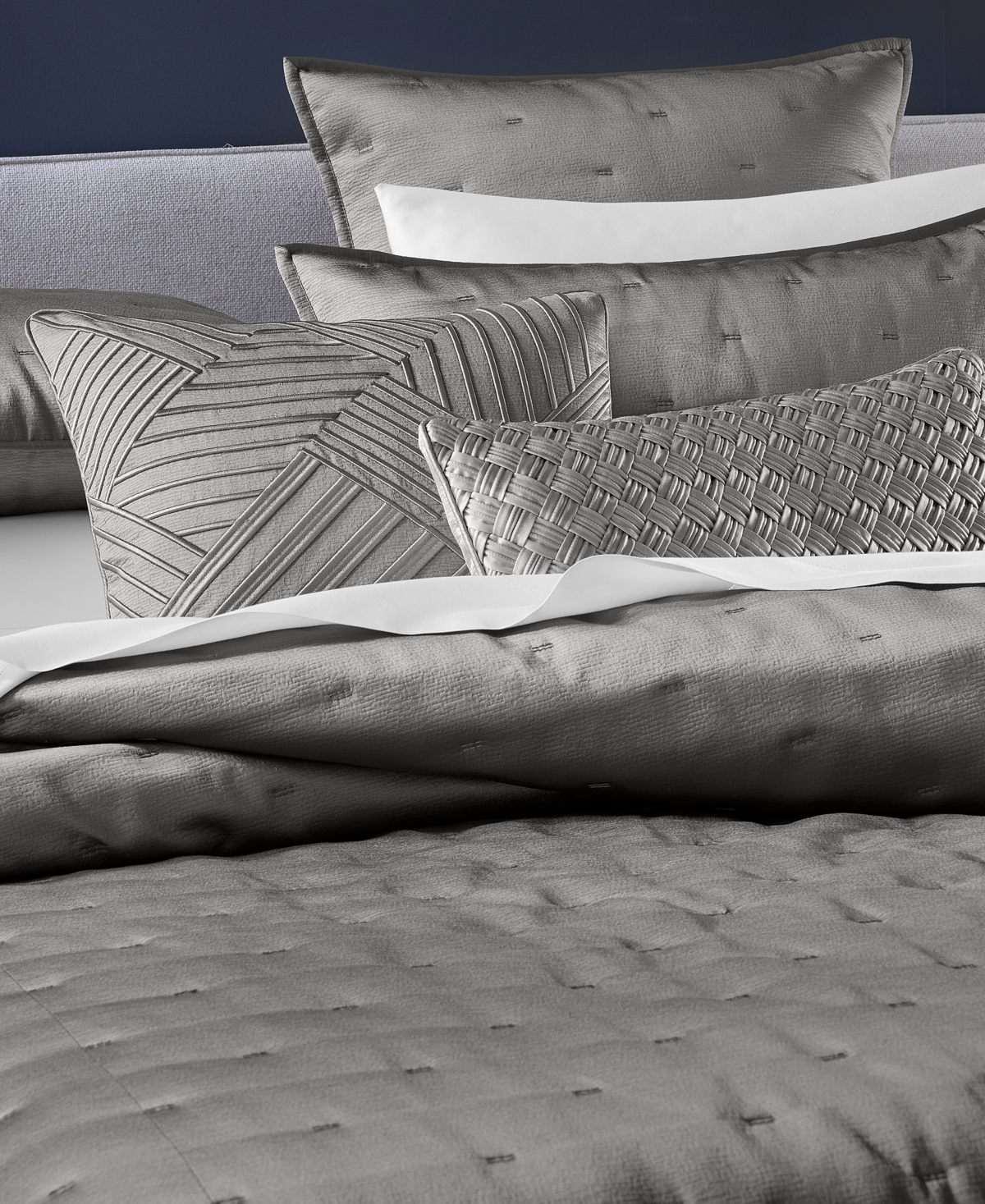 Hotel Collection Basketweave Decorative Pillow, 12" X 24", Exclusively At Macy's In Charcoal