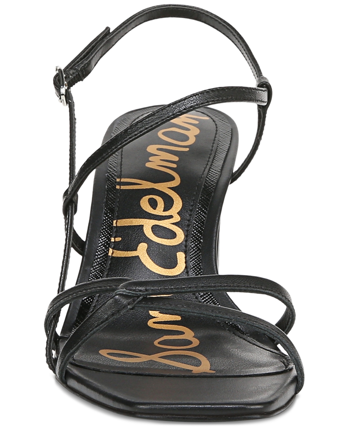 Sam Edelman Emmie Strappy Heel Sandal Black Leather In Black