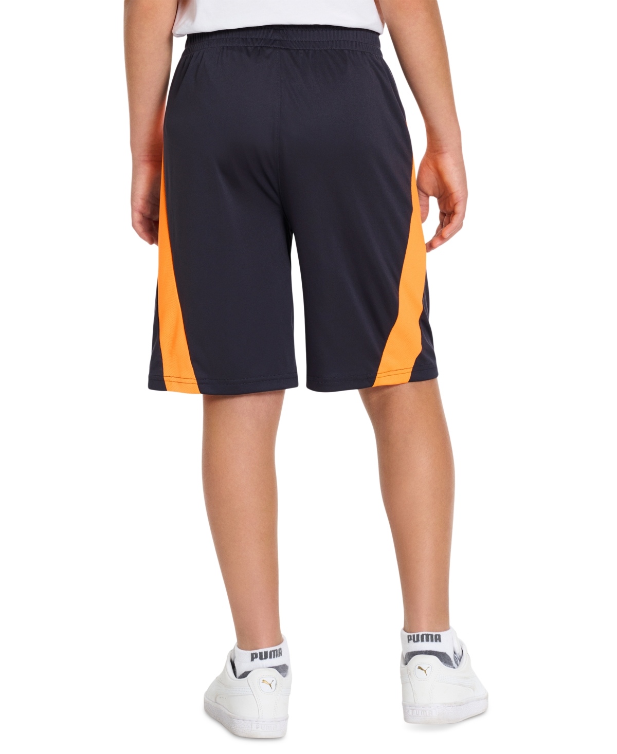 Puma Big Boys Logo Graphic Shorts In Galactic Gray