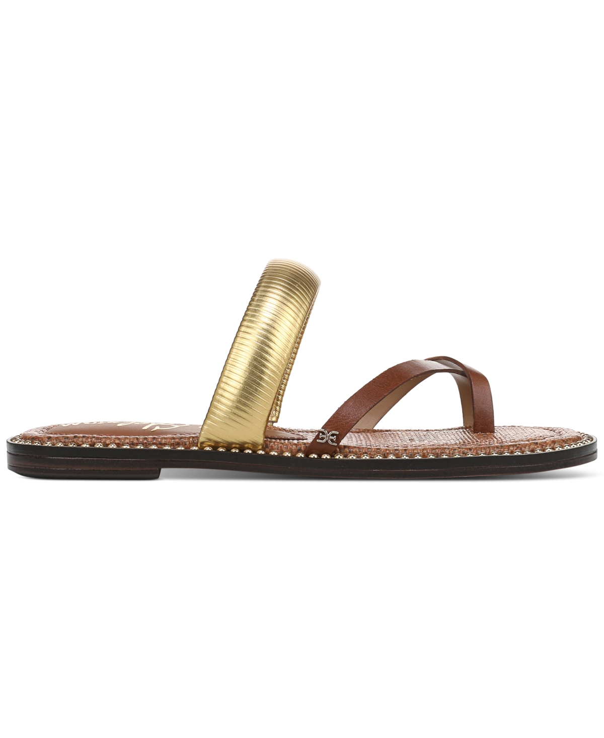 Sam Edelman Tillie Strappy Slide Sandal Cognac Leather In Rich Cognac