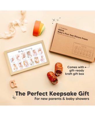 Nova Baby's First Year Photo Frame, 12 Months Newborn Baby Picture Frame, Monthly Birthday Milestone Collage