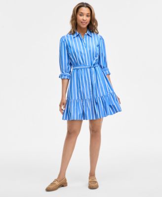 On 34th - Women's Cotton Long-Sleeve Shirt Dress