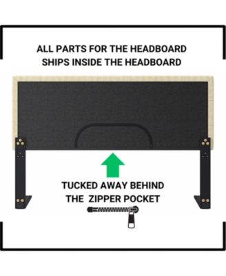 Leah Linen Upholstered Platform Bed Frame with Adjustable Headboard - 13 slat support