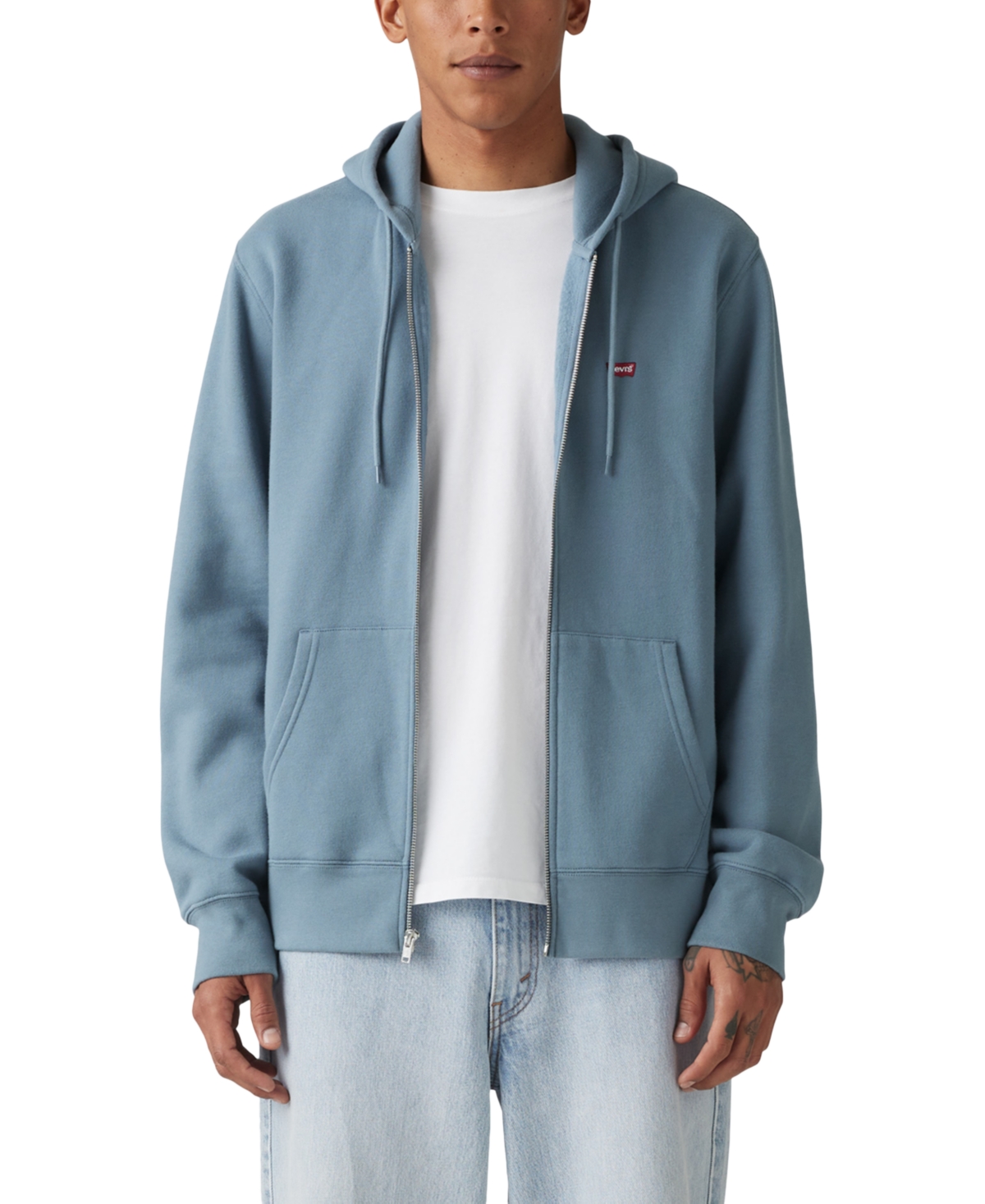 Men's Non-Graphic Zip-Up Standard Fit Hoodie - Steam Blue