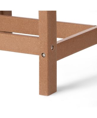 6-Piece Outdoor HDPE Rectangular Patio Dining Table Set with Bench