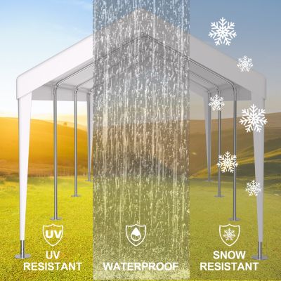 12x20ft Carport Canopy Cover, Waterproof & UV Tarp with Elastic Buckles