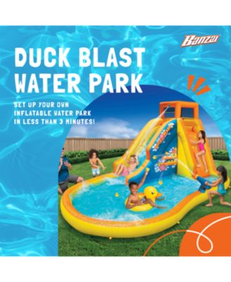Duck Blast Water Park Inflatable Slide with Pool Float & Water Cannon
