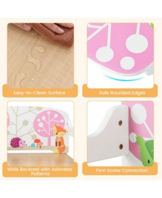 3 in 1 Kids Convertible Activity Bench with 2 Removable Fabric Bins