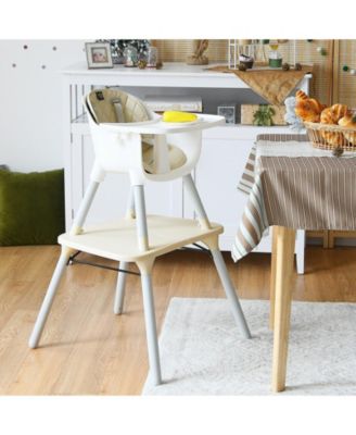 Kids 4-in-1 Convertible Table Chair Set with PU Cushion