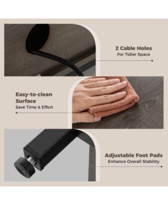 3-Tier TV Stand with Power Outlet USB and Adjustable Shelf