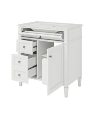 30" Modern Bathroom Vanity Single Sink, 2 Drawers, Tip-out