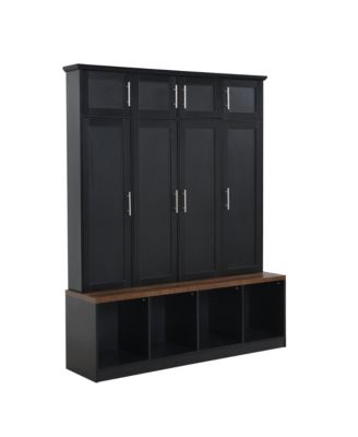 Streamdale Versatile Hall Tree with Hooks, Storage Bench, and Cabinet