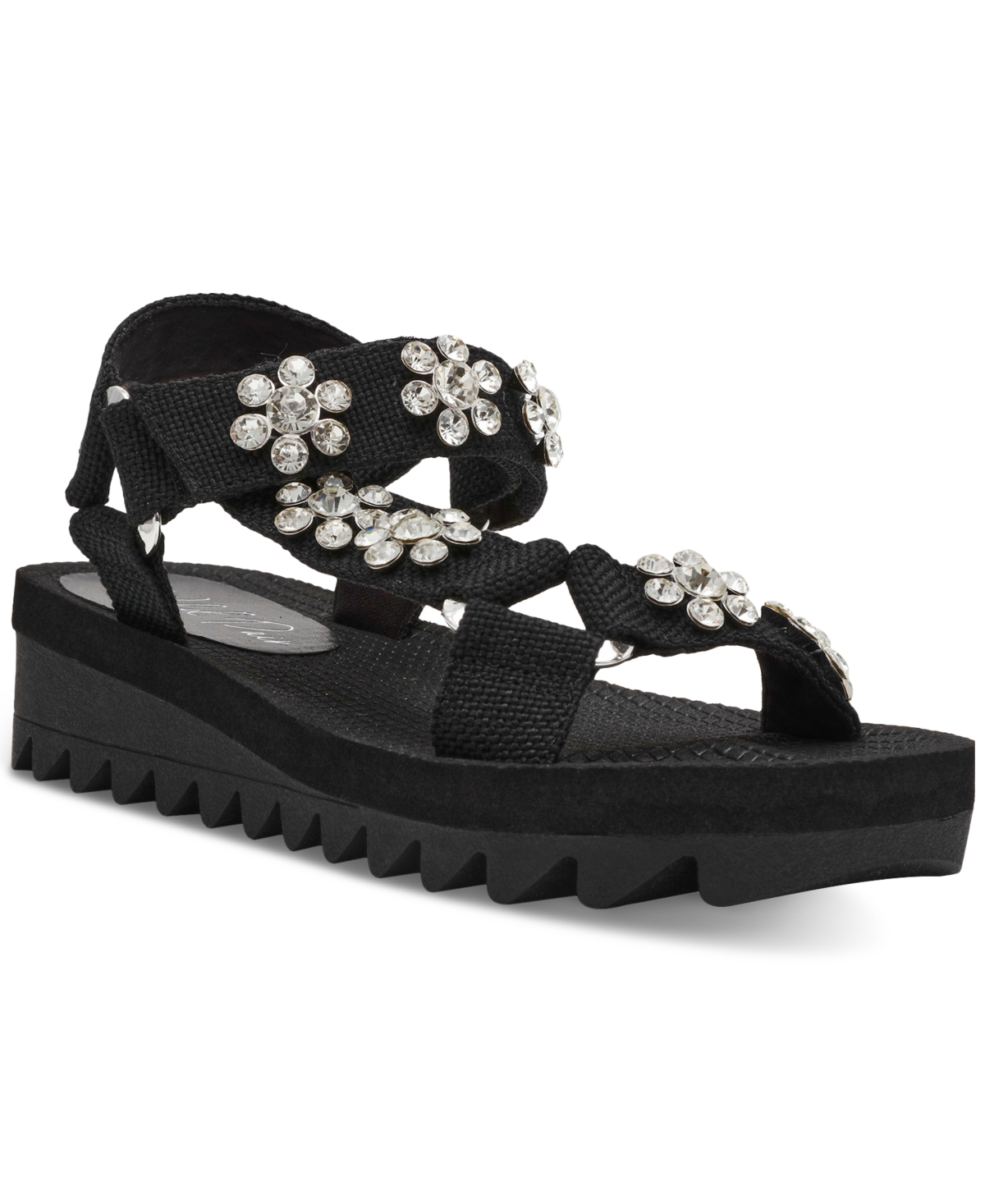 Shop Wild Pair Kudose Sporty Embellished Sandals, Created For Macy's In Black