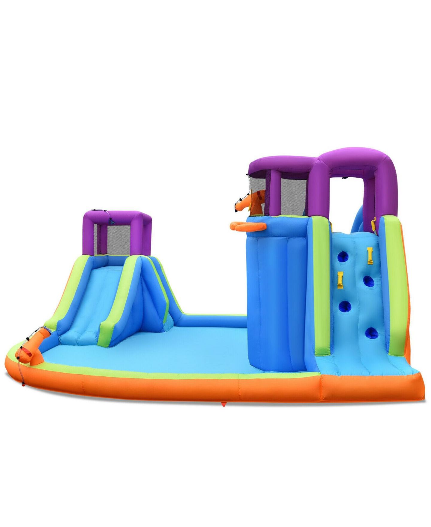 Детские игрушки Slickblue 6-in-1 Inflatable Bounce House with Dual Water Slides, Accommodates 1-3 Children, Ages 3-10, цвет: Разноцветный — фото 7