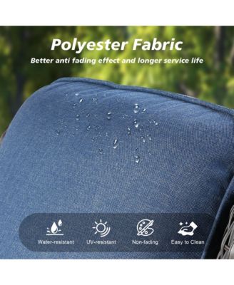 2-Piece Outdoor  Patio Furniture Set with High Back Chairs, All Weather Wicker Conversation Set for Garden and Backyard