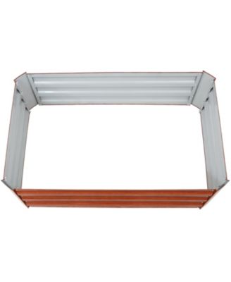 Raised Corrugated Galvanized Steel Rectangle Garden Bed, 47" W x 11.75" H