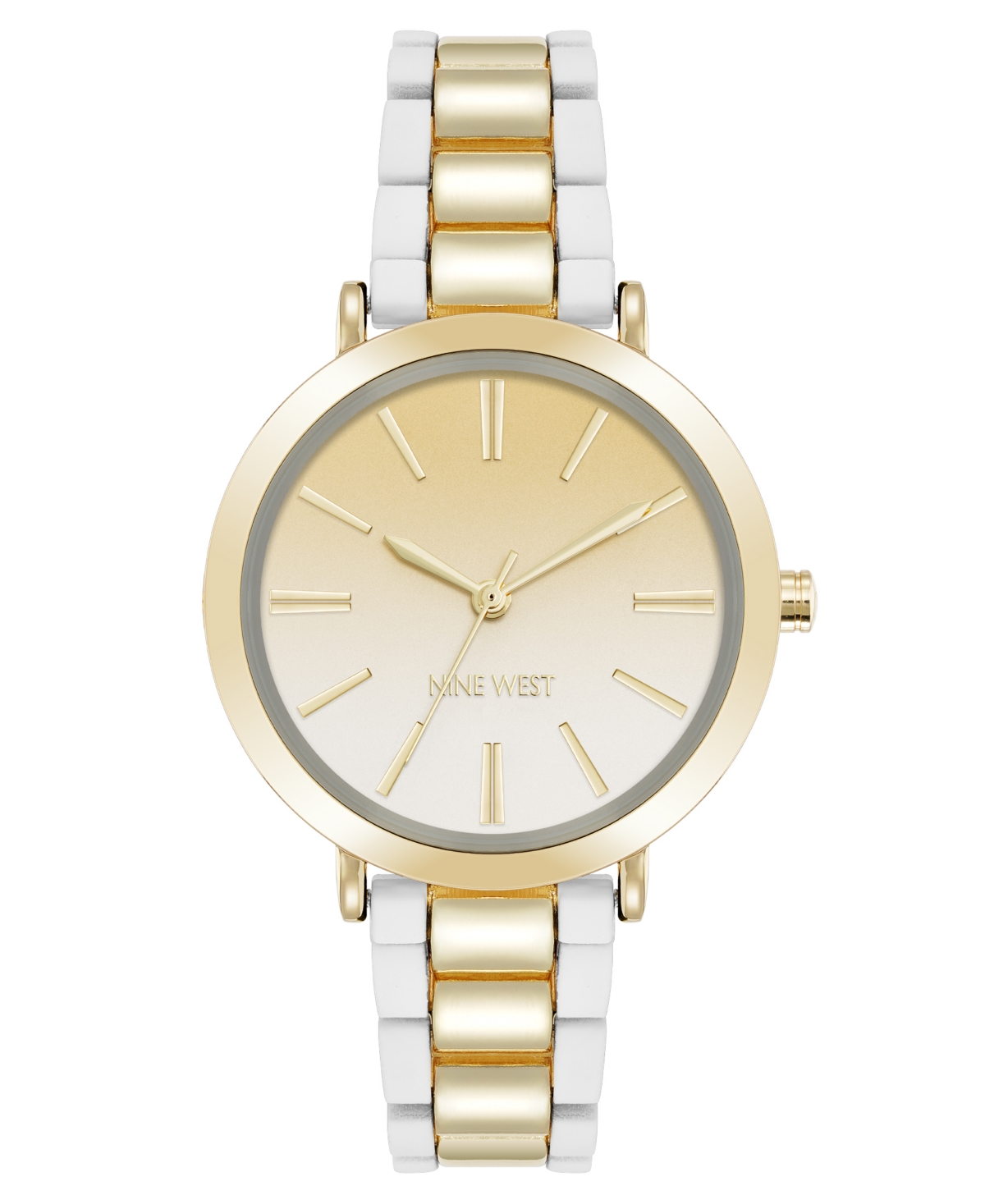 Women's Quartz White Silicone and Gold-Tone Metal Alloy Watch, 36mm - White, Gold-Tone