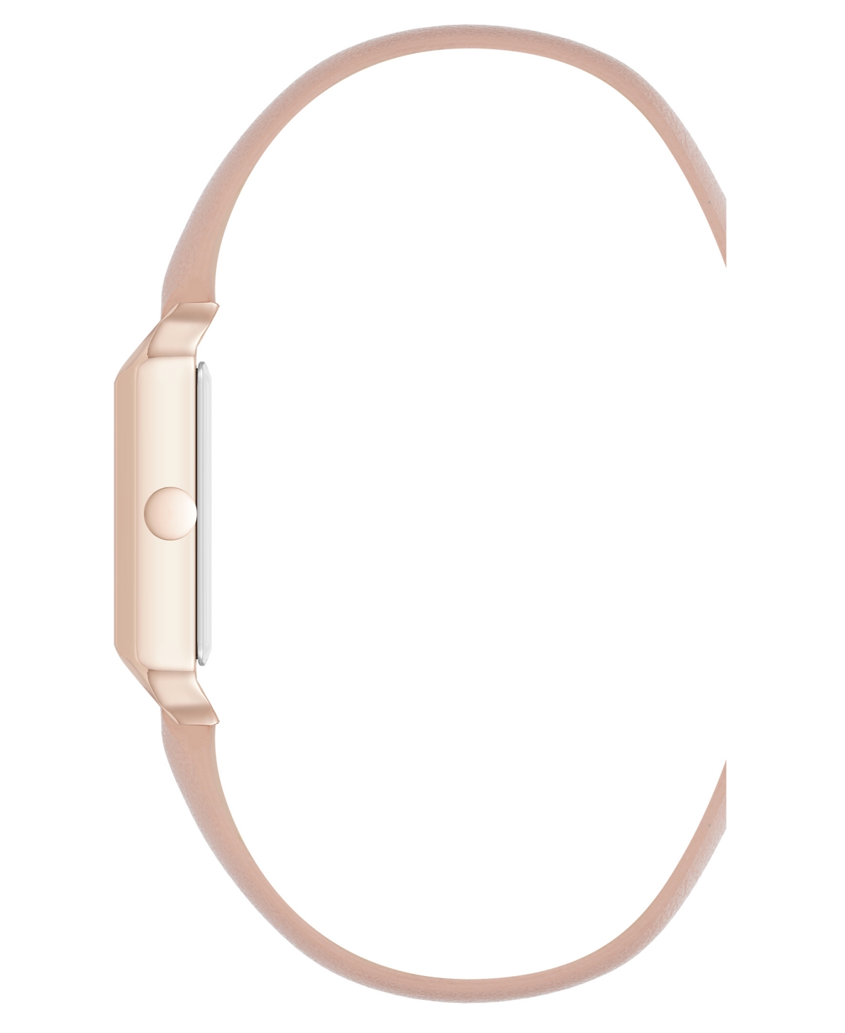 Nine West Women's Quartz Rectangular Rose Gold-tone And Pink Polyurethane Leather Band Watch, 29mm In Pink,rose Gold-tone