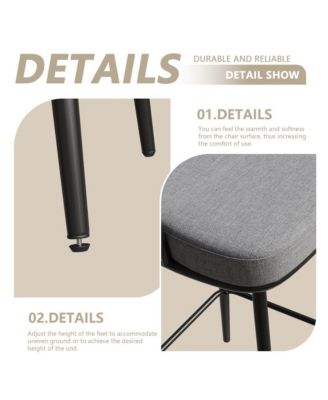   Set of 2  Upholstered, Metal Frame   26.3", 360° Swivel   Counter Height Stools