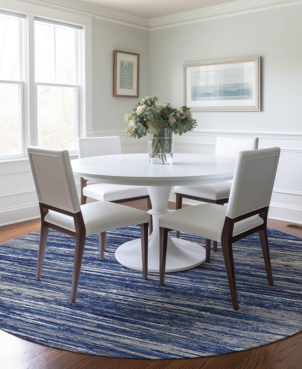 Addison Chantille Acn896 8'x8' Round Area Rug In Navy
